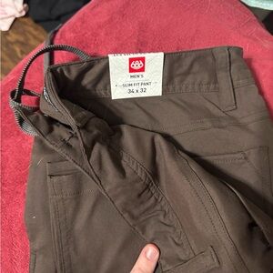 Men's Slim Fit Brown Pants